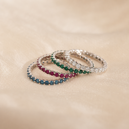 Custom Eternity Tennis Birthstone Ring