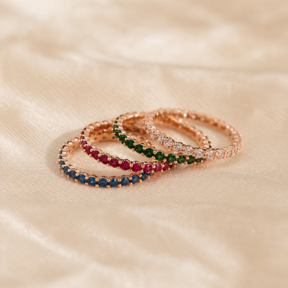 Custom Eternity Tennis Birthstone Ring
