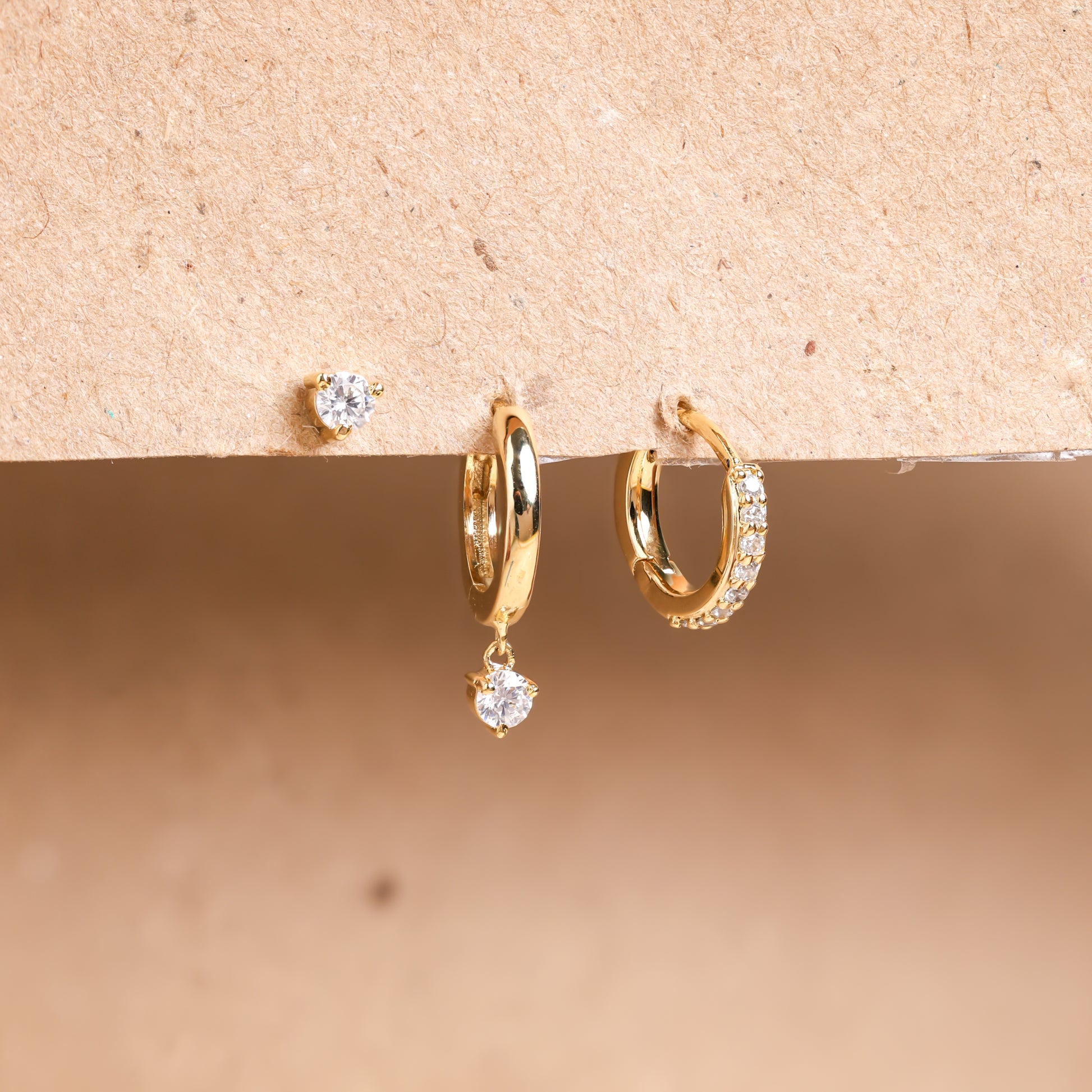 Classic CZ Diamond Earrings Set