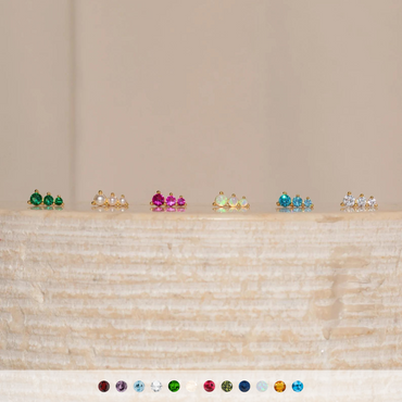 Effortless Glamour: Birthstone Bar Stud Earrings