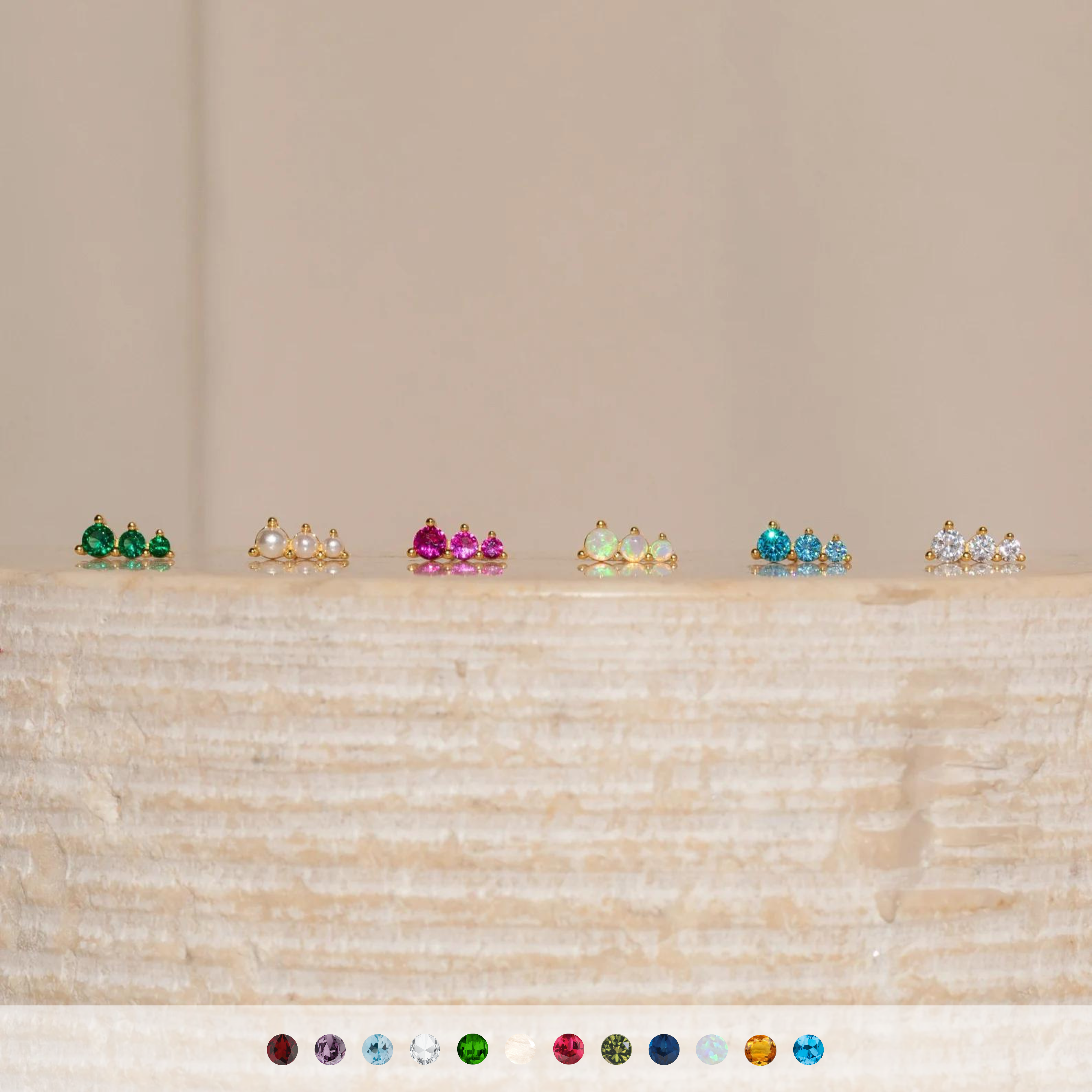 Effortless Glamour: Birthstone Bar Stud Earrings