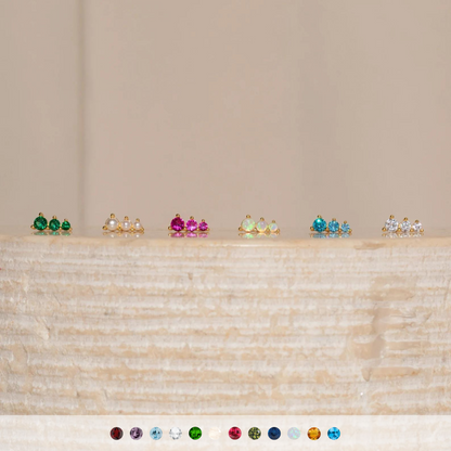 Effortless Glamour: Birthstone Bar Stud Earrings