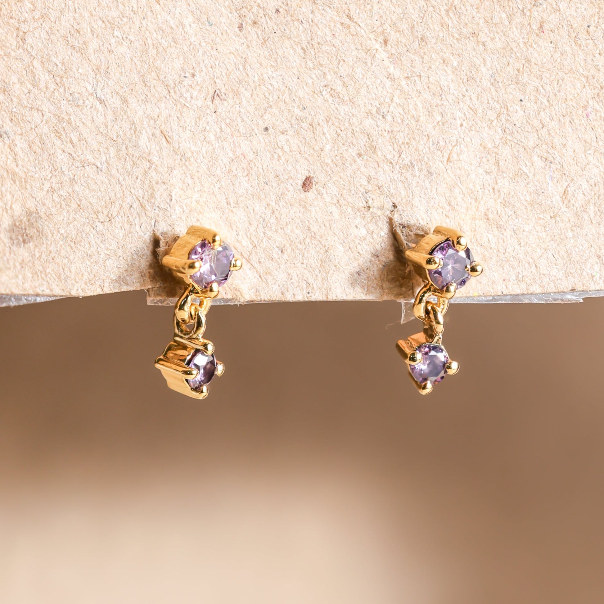 June Dainty Birthstone Drop Earrings