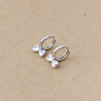 Diamond Bow Hug Earrings