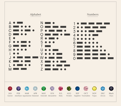 Initial Morse Code Birthstone Necklace