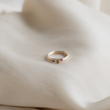 Sweet Charm: The Tiny Birthstone Ring Sterling Silver