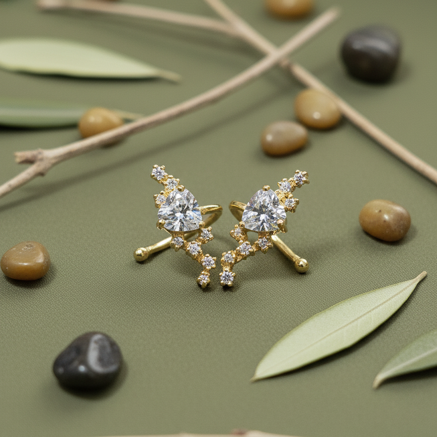 Triangle Diamond Ear Cuffs