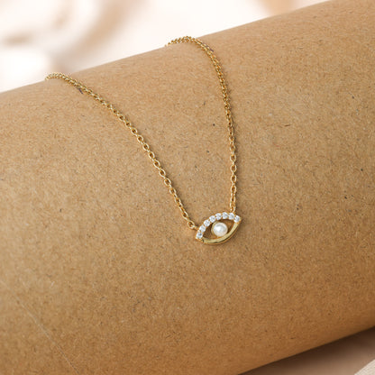 925 Silver Guardian's Blessing Evil Eye Diamond Necklace For Women/Girls