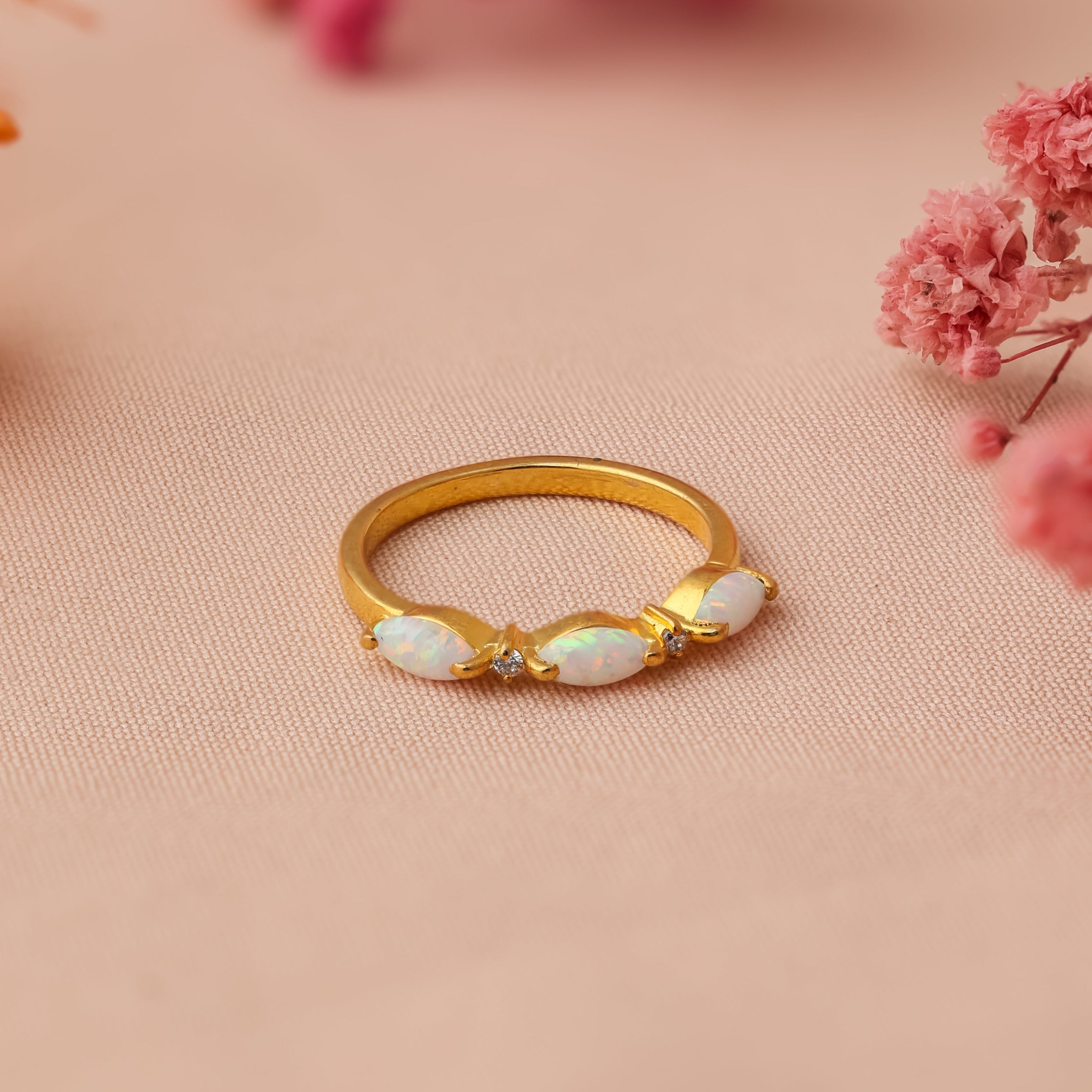 S 925 Trio Opal Ring For Women/Girl 