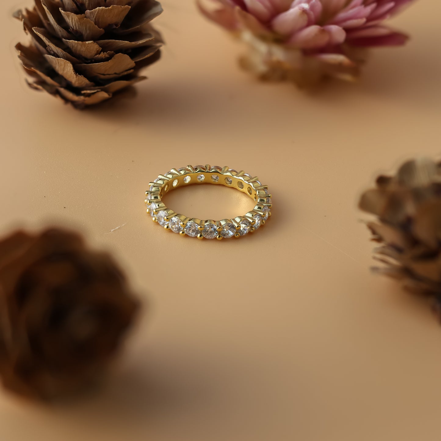 925 Silver Christy Ring  Gold Plated For Women/Girl