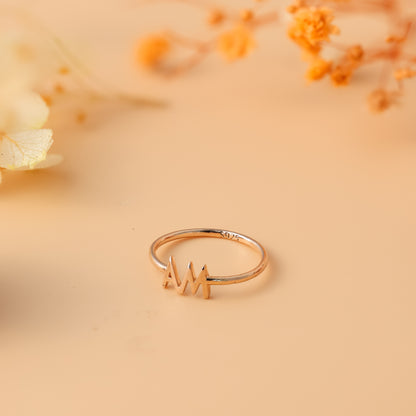 925 Silver Customizable duo initial ring perfect for gifts or keepsakes