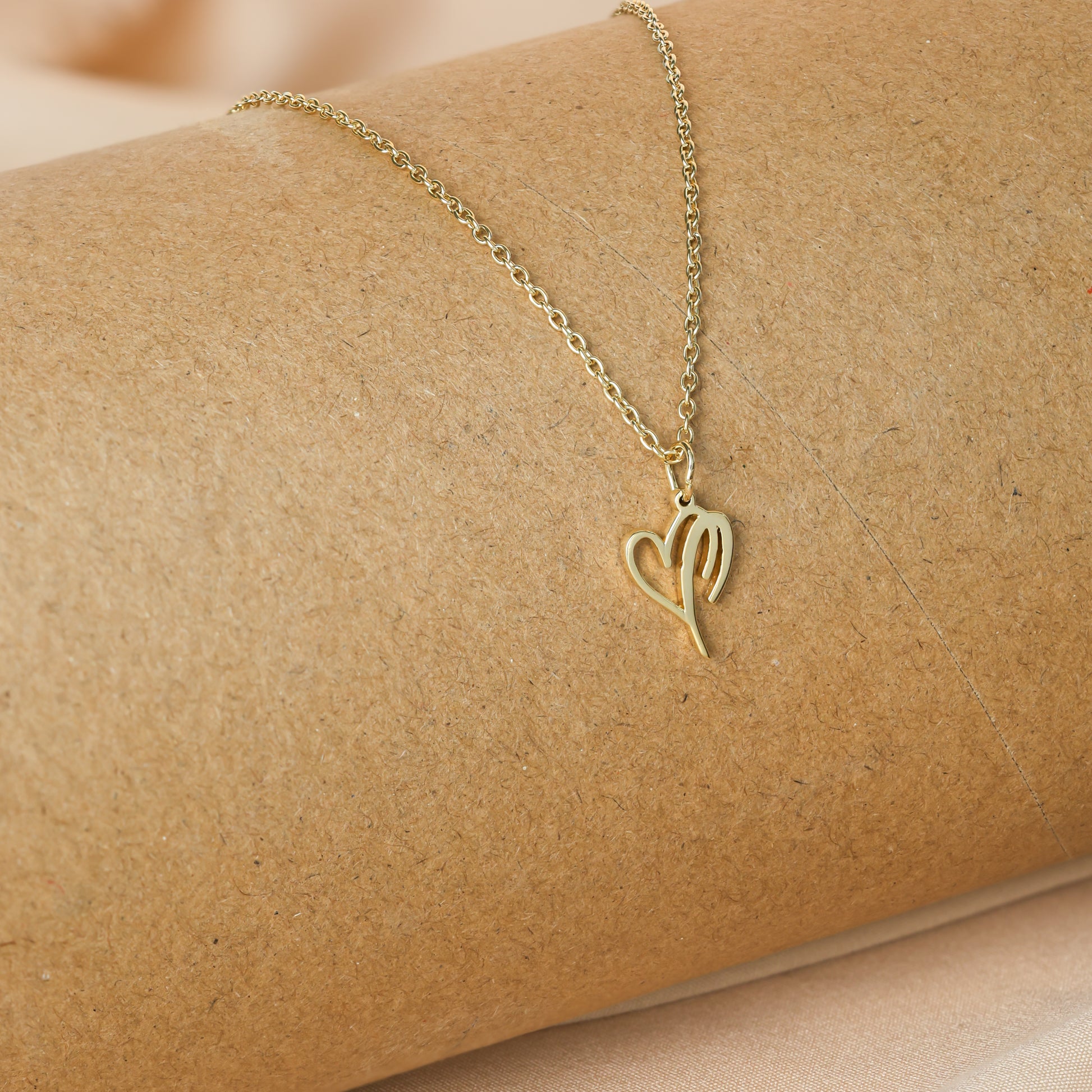 Initial Heart Necklace For Women/Girls
