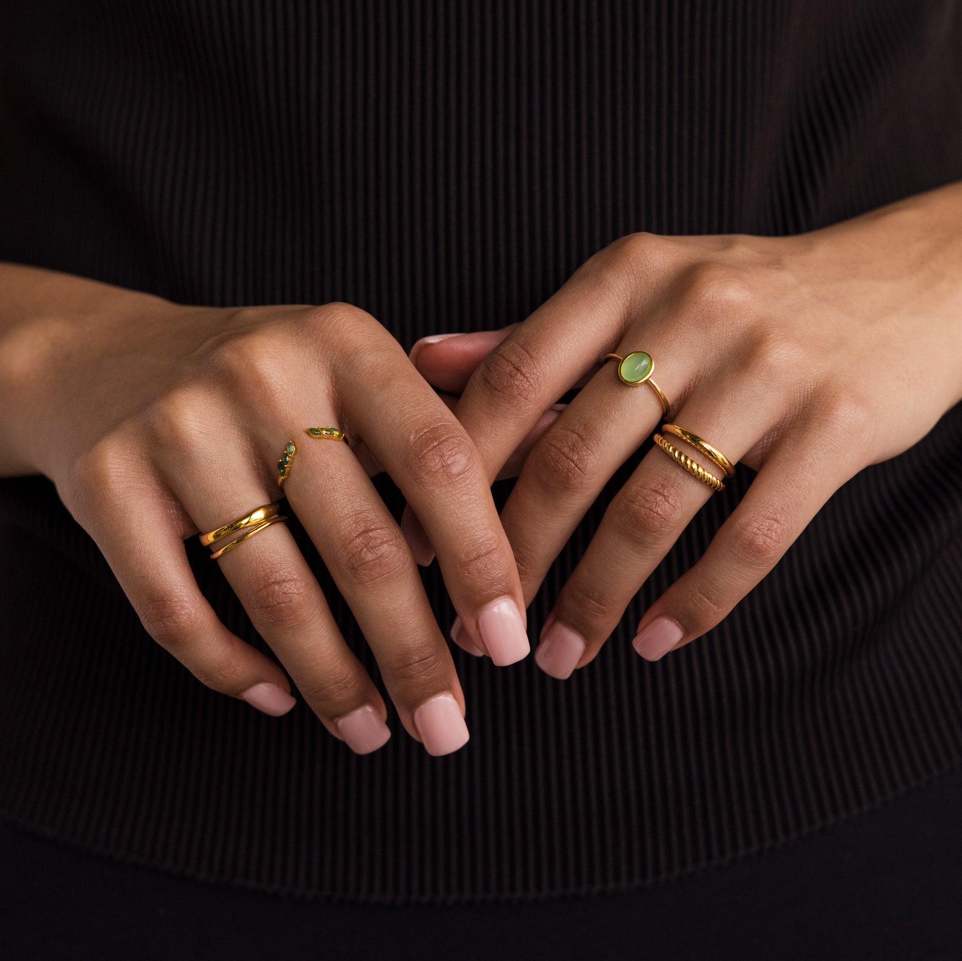 Hand Wearing Jade Oval Ring – Classic and Timeless Jewelry