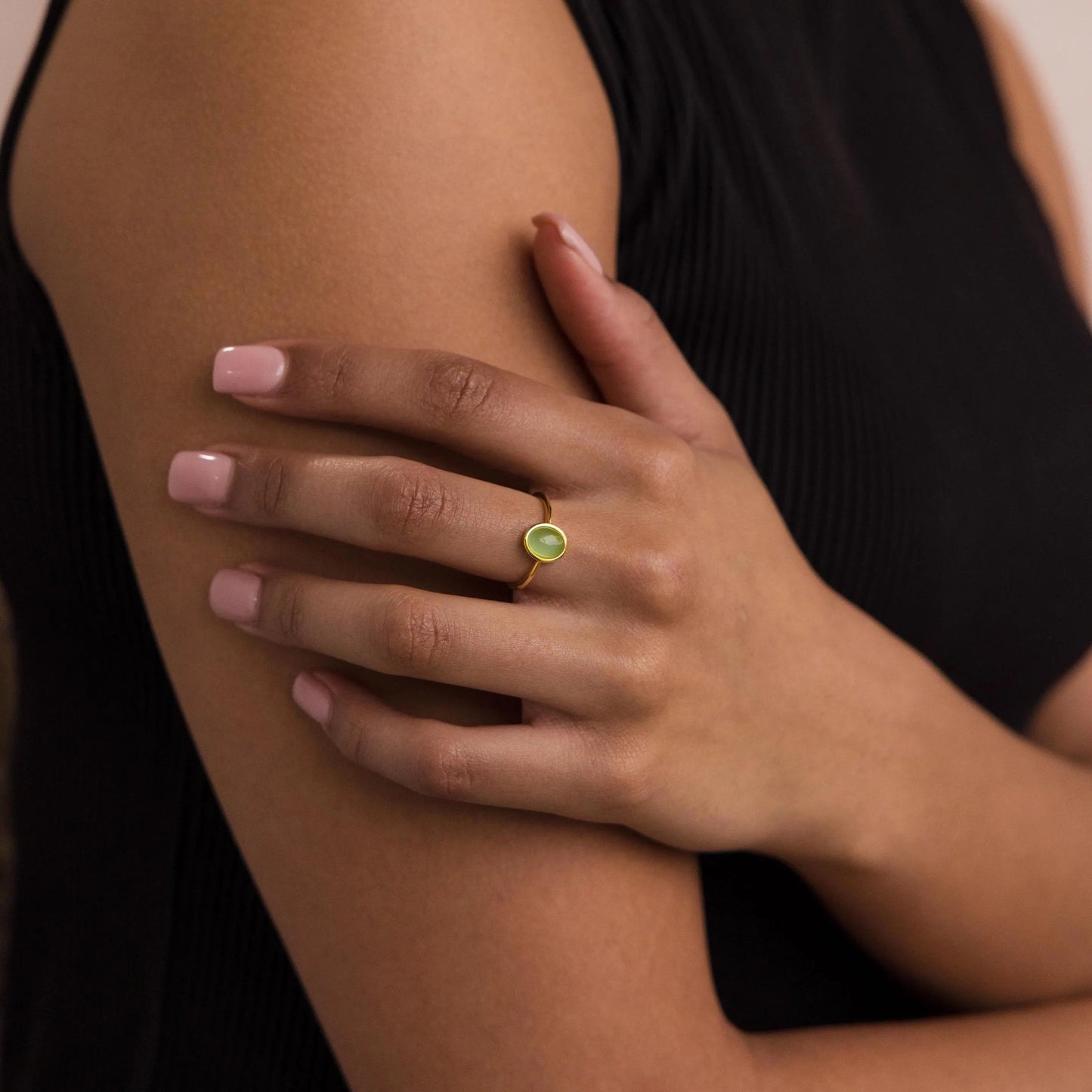 Minimalist Jade Gemstone Ring – Perfect for Everyday Wear