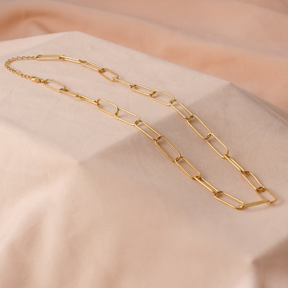Large Link Chain Necklace Gold Plated For Women/Girls