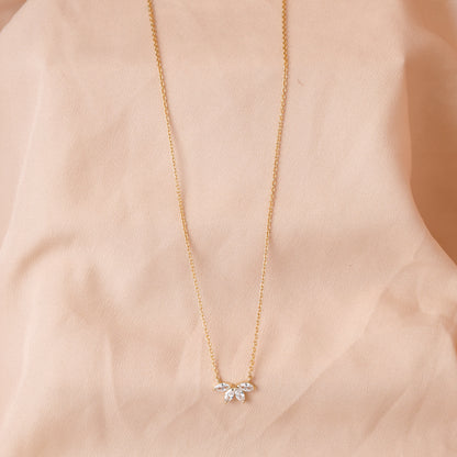 Marquise Diamond Necklace 925 Silver For Women/Girls 