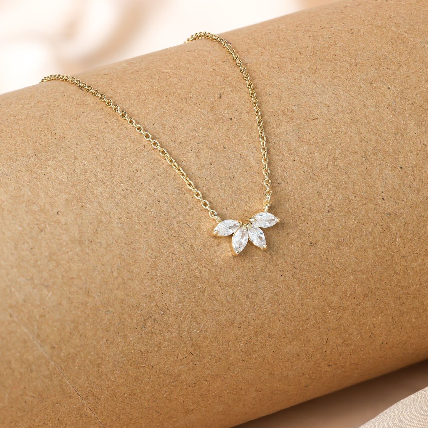 Stylist Marquise Diamond Necklace For Women/Girls
