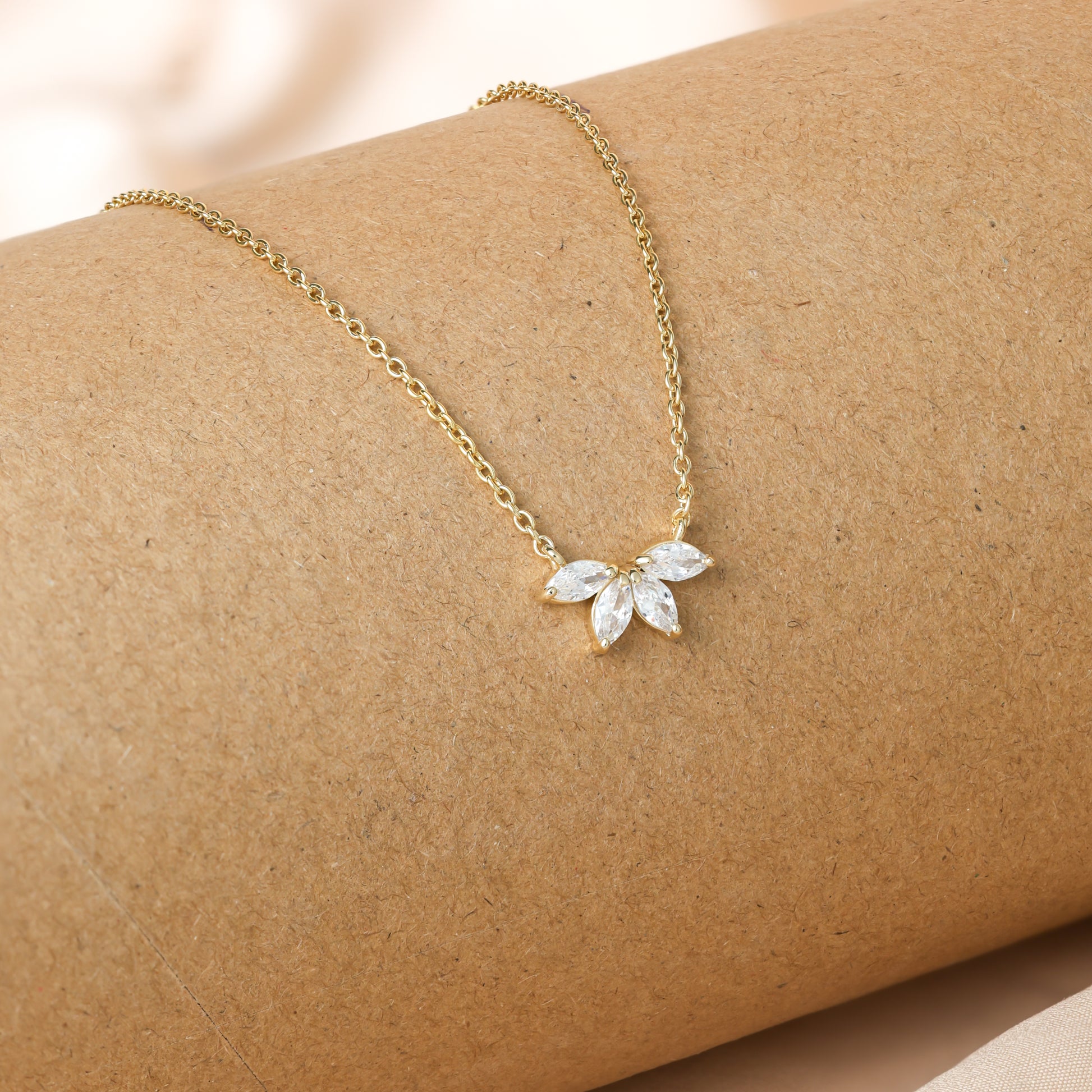 Stylist Marquise Diamond Necklace For Women/Girls