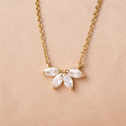 Marquise Diamond Necklace 18k Gold Plated For Women/Girls