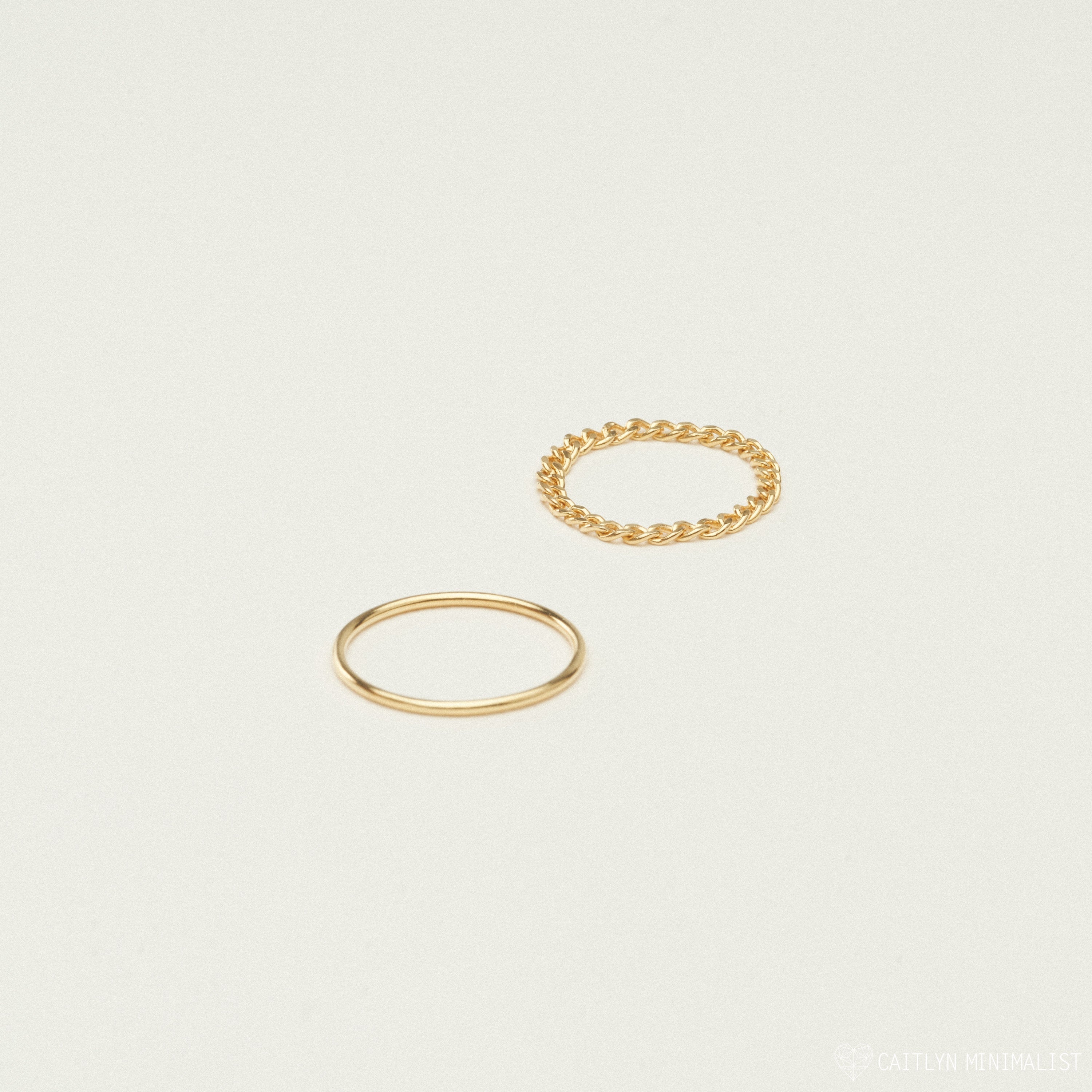 Elevate Your Style with Our Minimalist Bold Stacking Ring Set 18K Gold