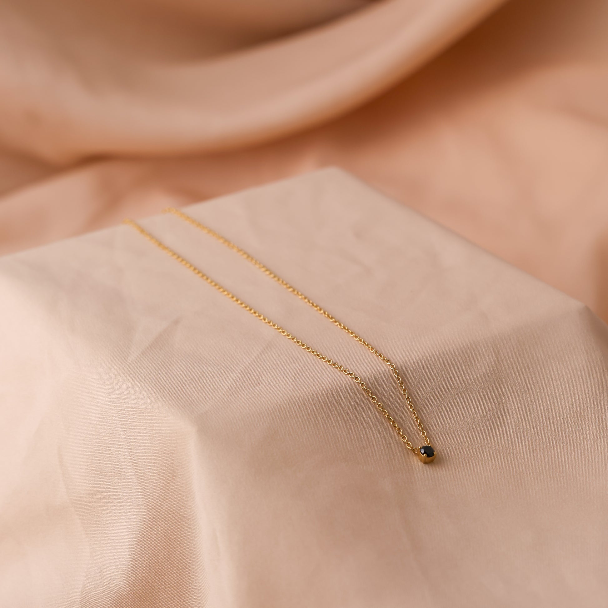 Black Onyx Dainty Diamond Necklace For Women/Girls