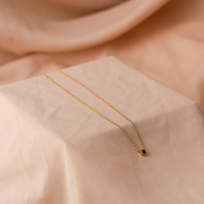 Black Onyx Dainty Diamond Necklace For Women/Girls