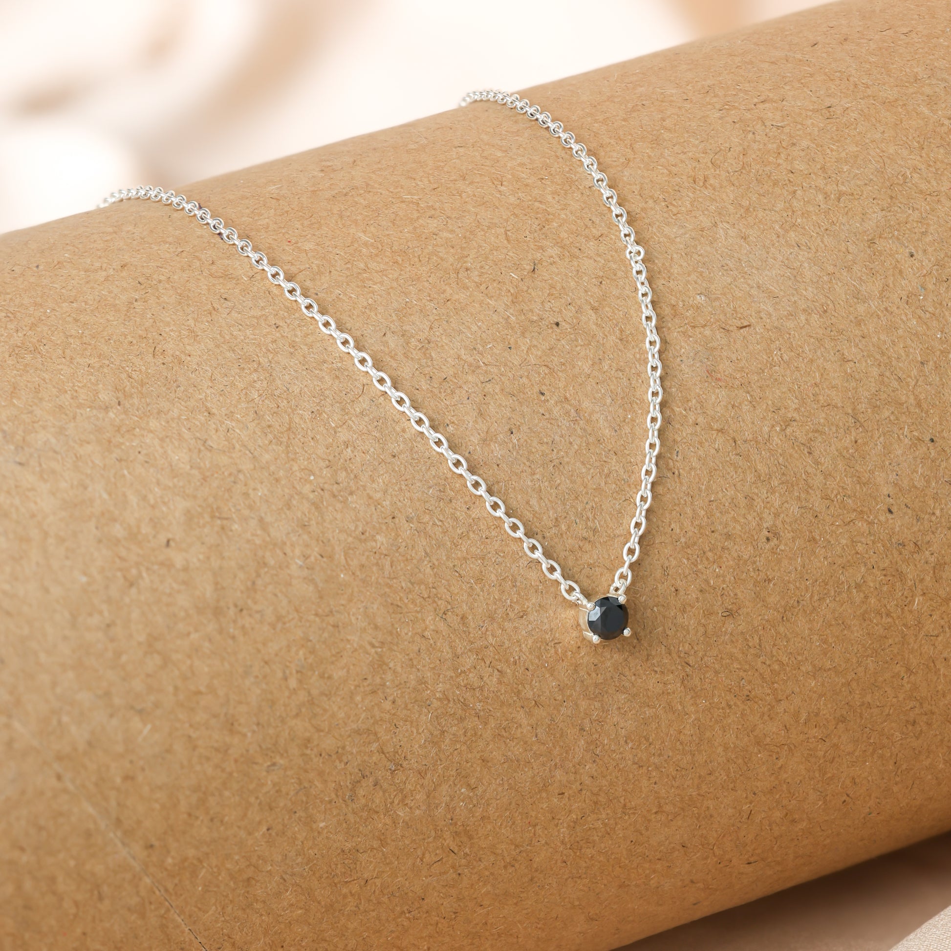 Onyx Dainty Diamond Necklace 