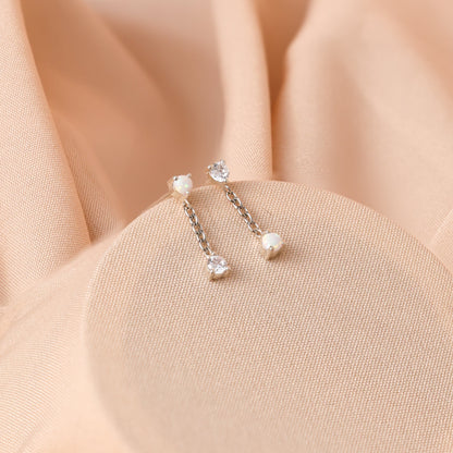 925 Silver Opal Drop Stud Earrings For Women/Girls 