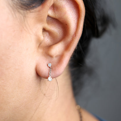 925  Silver Opal Drop Stud Earrings For Women/Girls