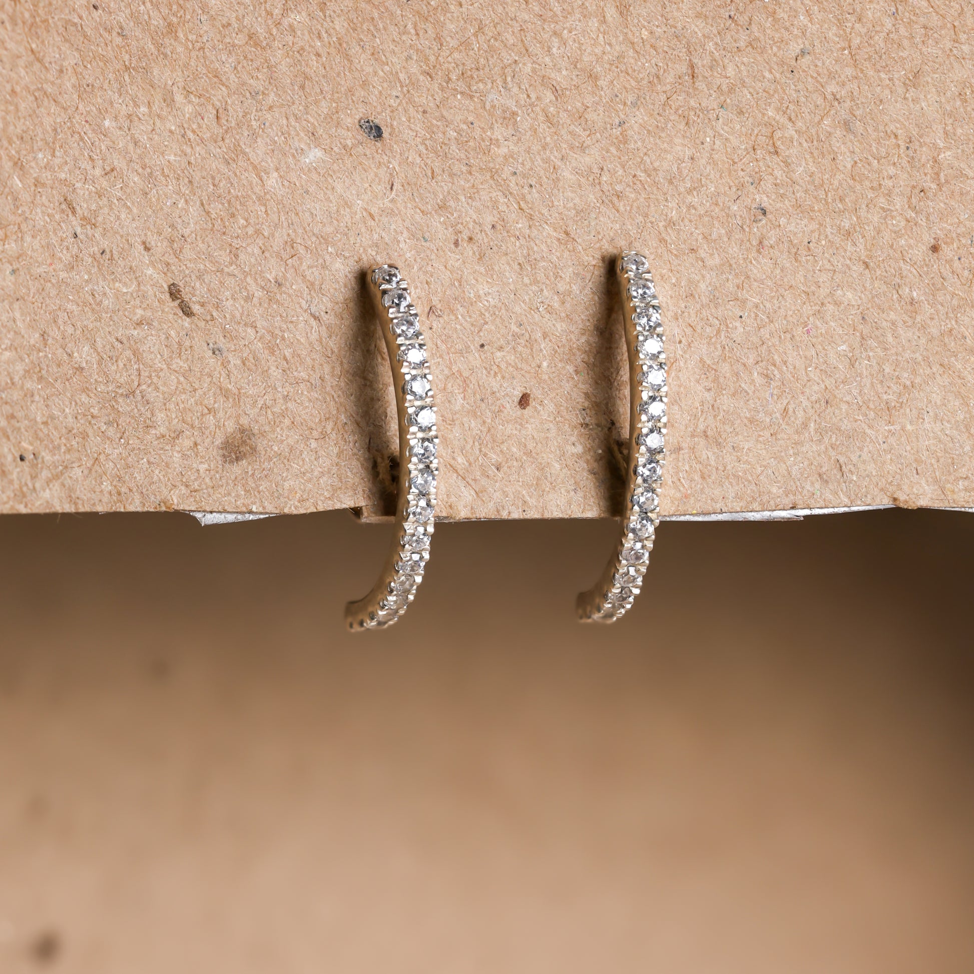 925 Silver Pave Arc Studs For Women/Girls