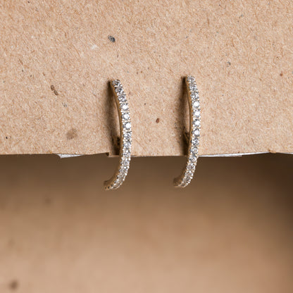 925 Silver Pave Arc Studs For Women/Girls