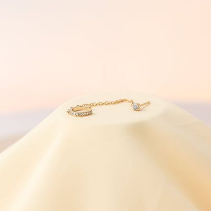 Stylist Pave Chain Ear Cuffs For Women/Girl