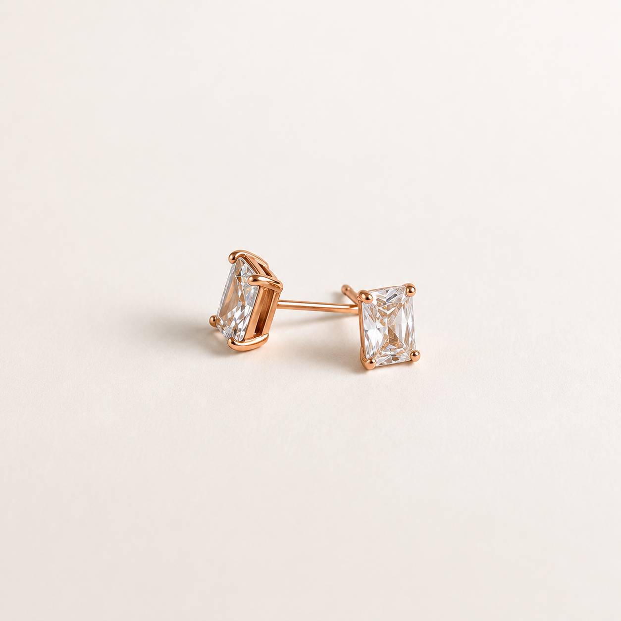 Emerald Diamond Studs