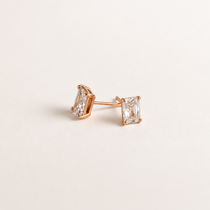 Emerald Diamond Studs