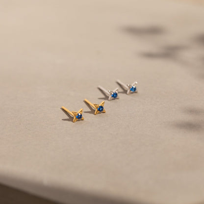 Celestial Elegance: Sapphire Star Stud Earrings