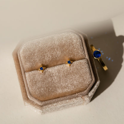 Celestial Elegance: Sapphire Star Stud Earrings