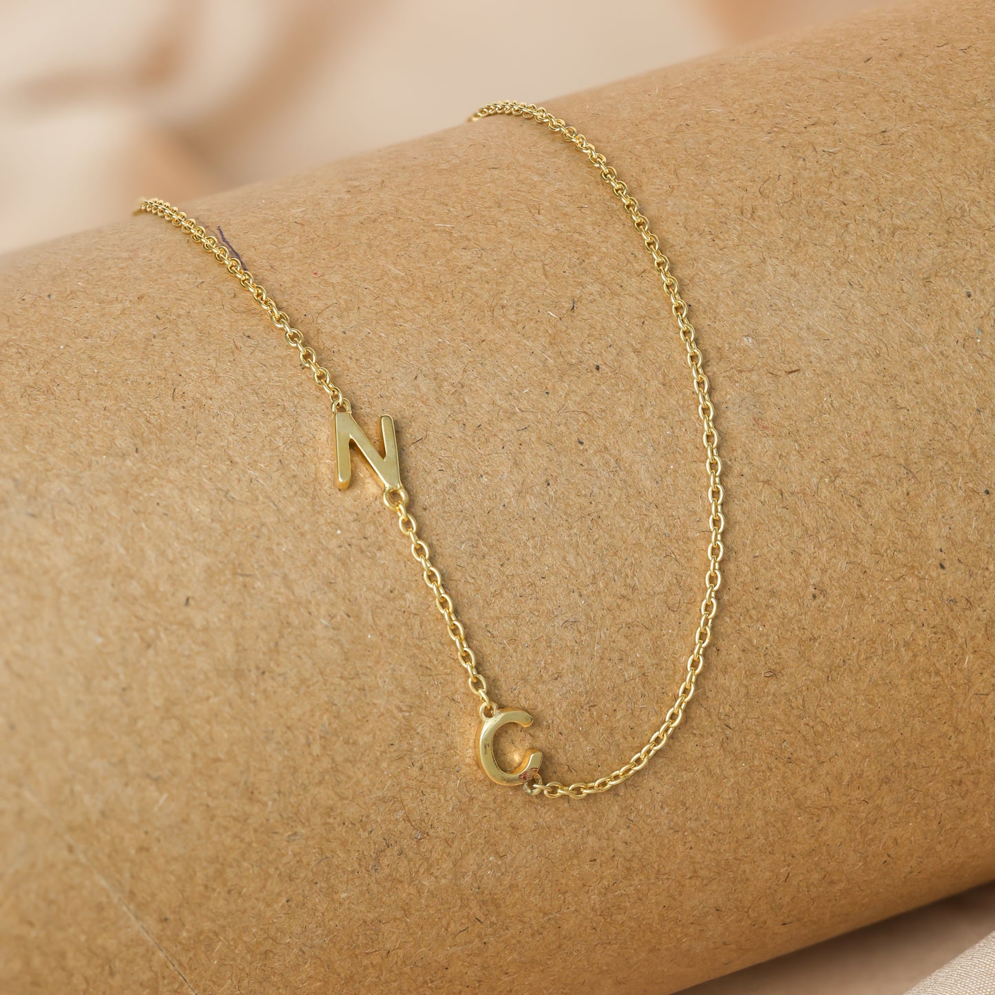 Trendy Sideways Initial Necklace For Women/Girls