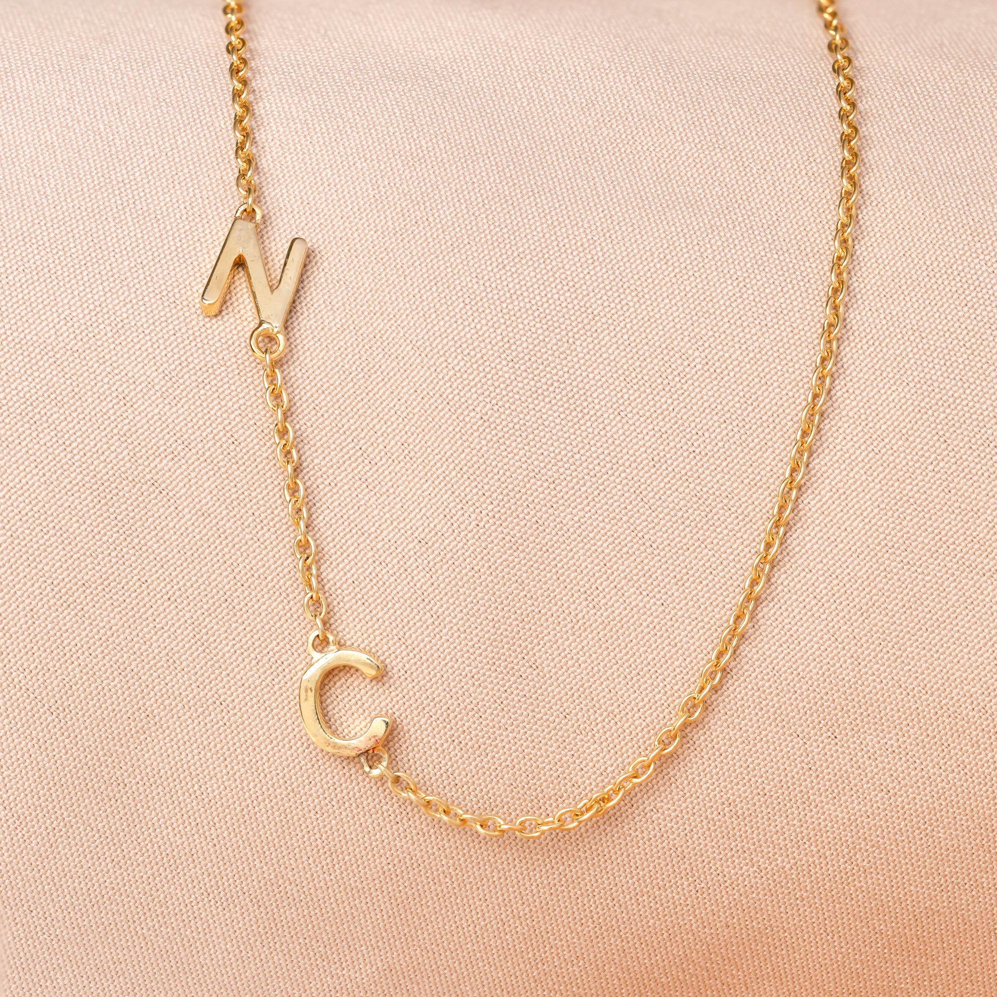 Sideways Initial Necklace For Women/Girls