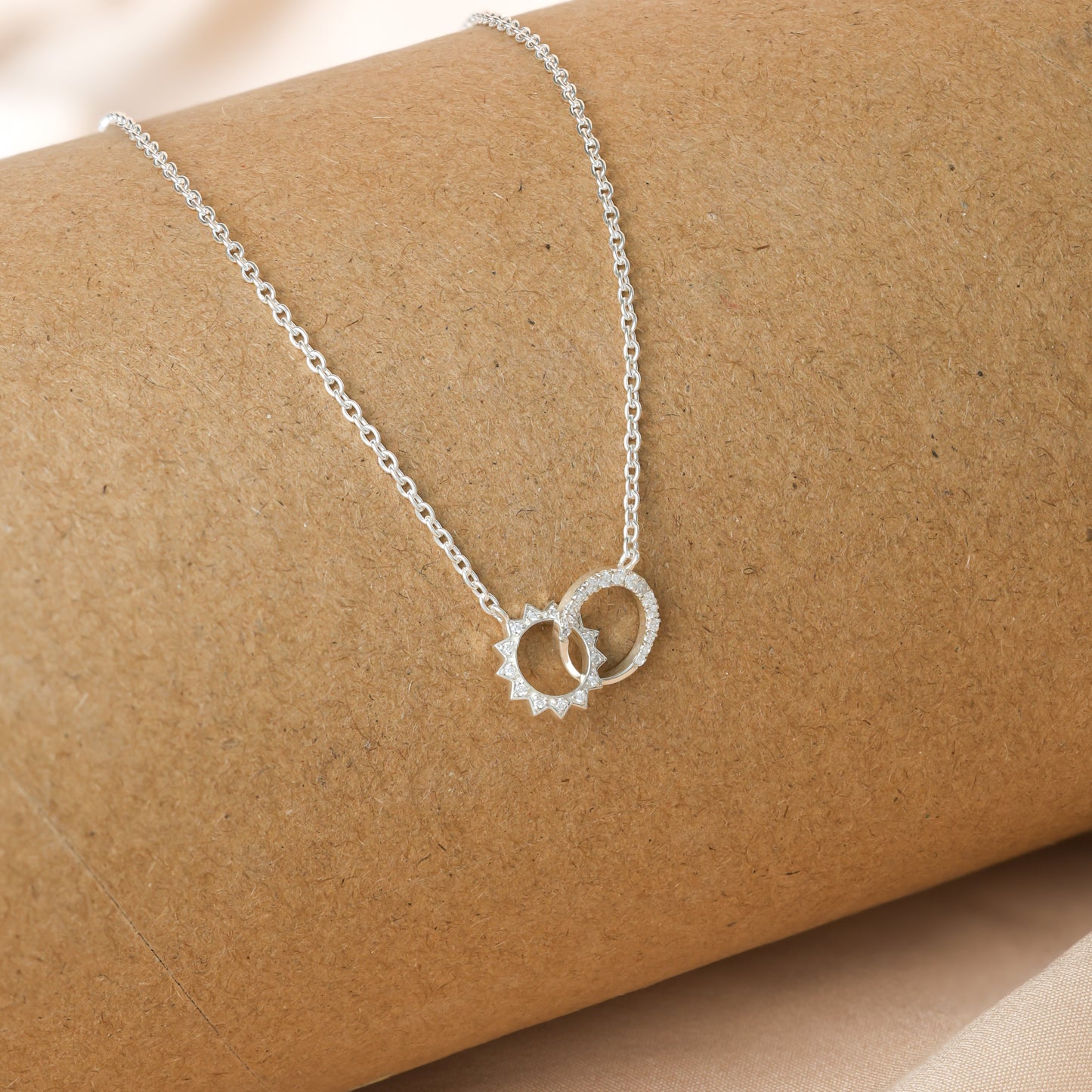 Trendy Sun & Moon Eternity Necklace