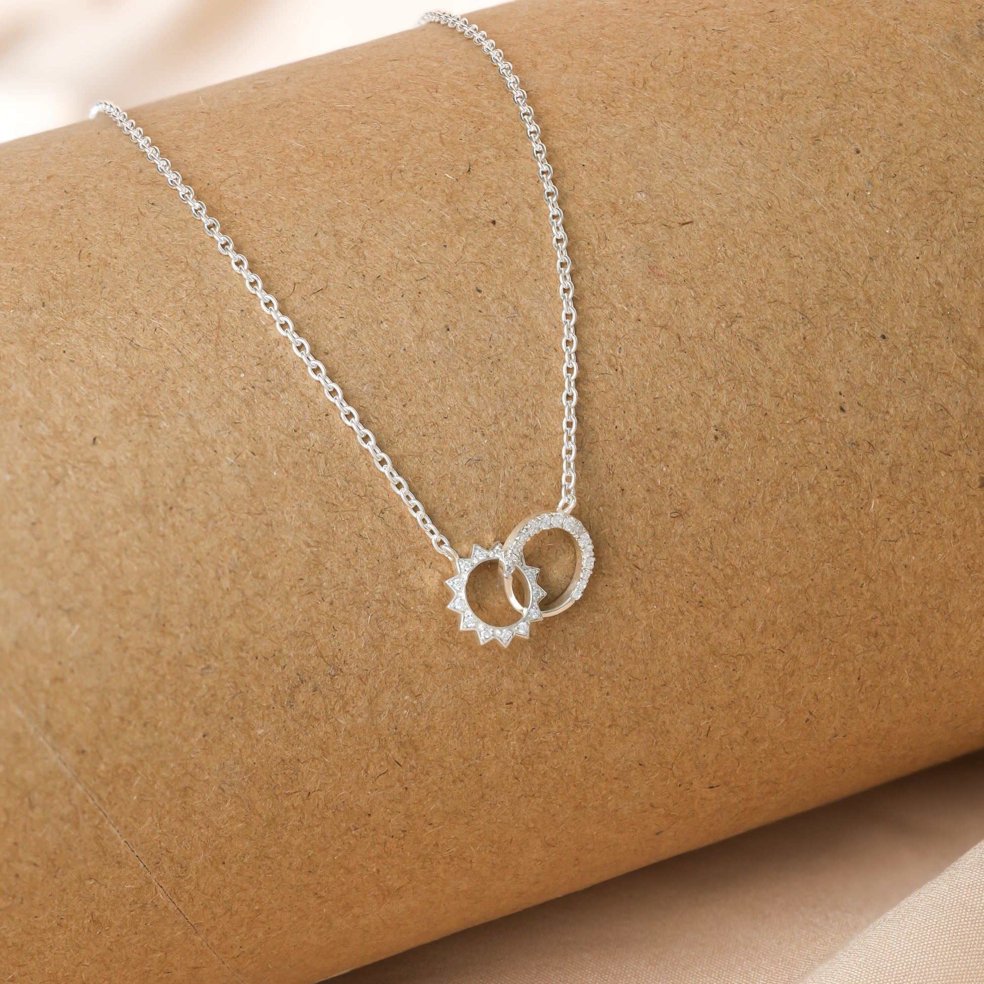 Trendy Sun & Moon Eternity Necklace