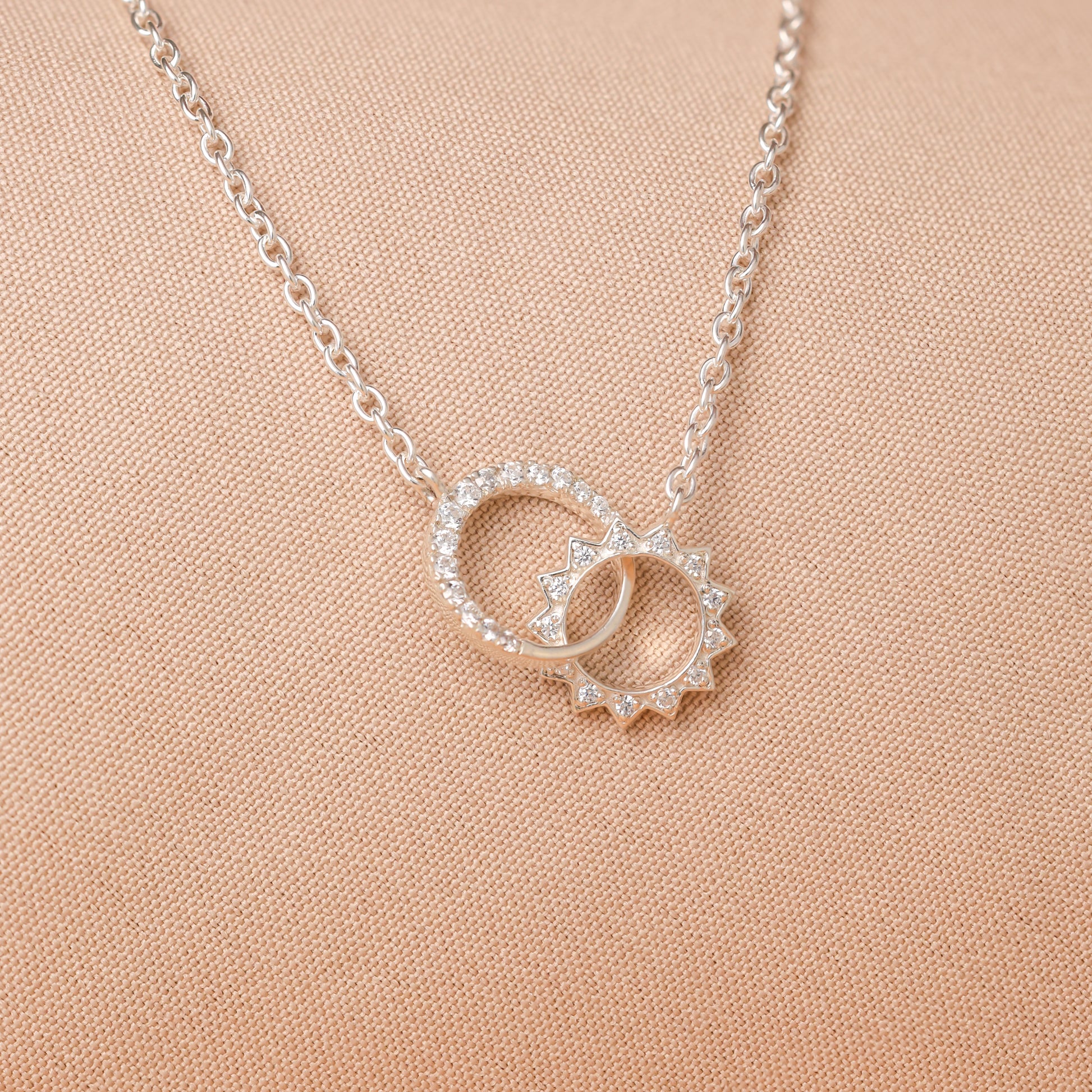 Sun & Moon Eternity Necklace For Women/Girls