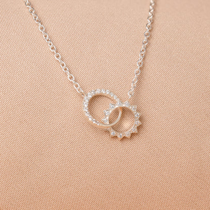 Sun & Moon Eternity Necklace For Women/Girls