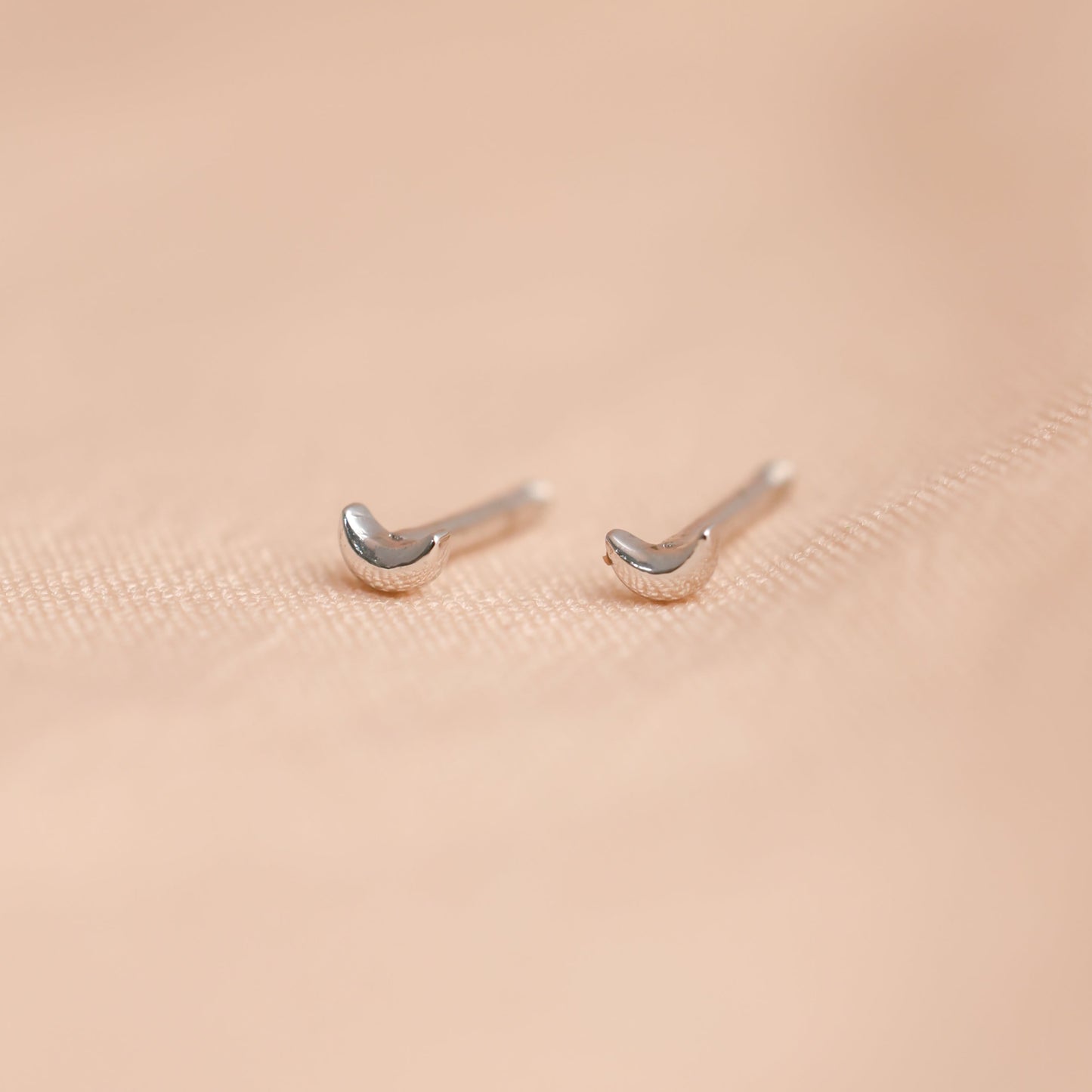 Tiny Moon Studs 925 Silver  For Women/Girls