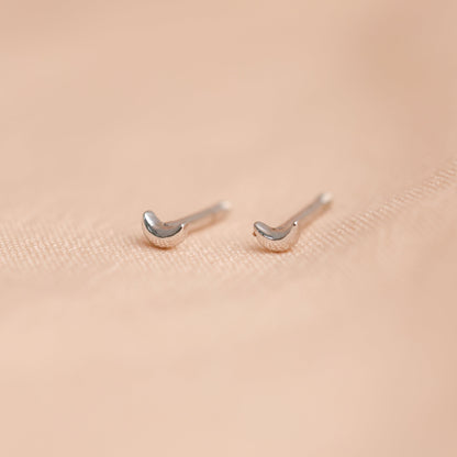 Tiny Moon Studs 925 Silver  For Women/Girls