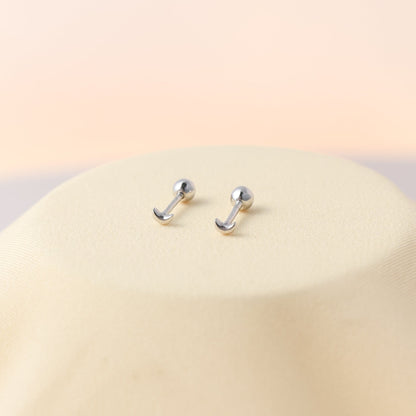 Tiny Moon Studs 925 Silver For Women/Girls
