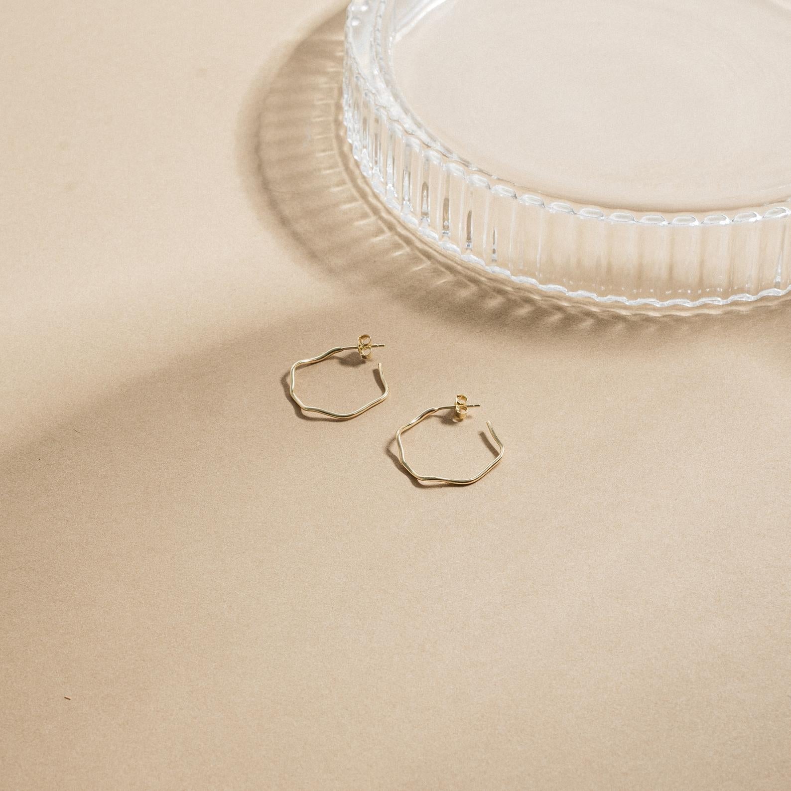Wavy Hoops Sterling Silver