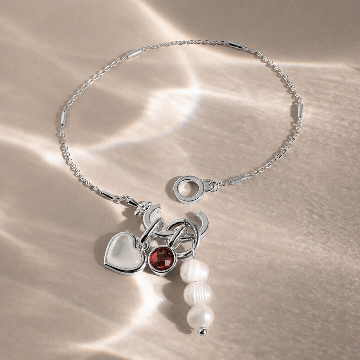 Hinged Circle Pendant Bracelet