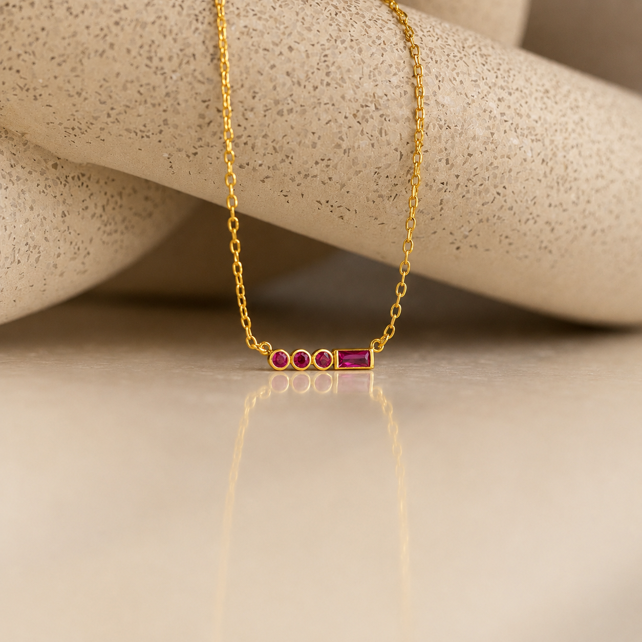 Initial Morse Code Birthstone Necklace