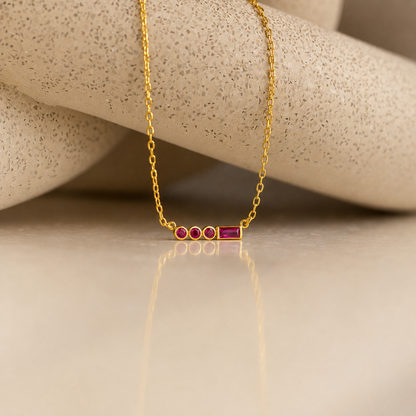 Initial Morse Code Birthstone Necklace