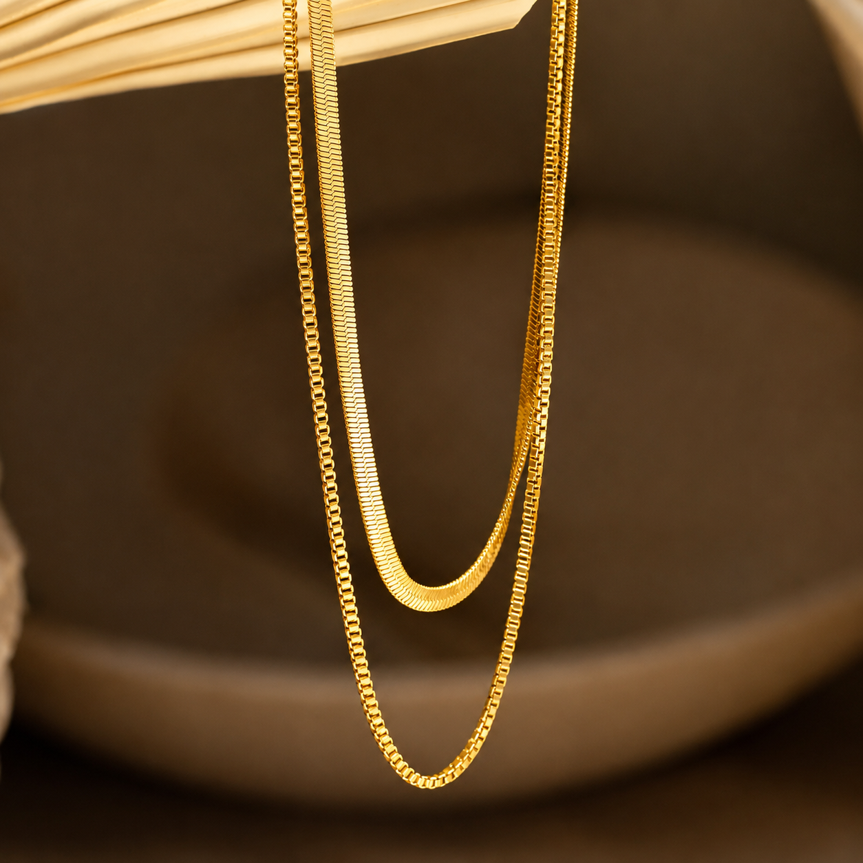 Herringbone Duo Chain Necklace